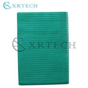 Green Color 3 Ply Waterproof Skin-Friendly Disposable Dental Bibs for Medical Consumables