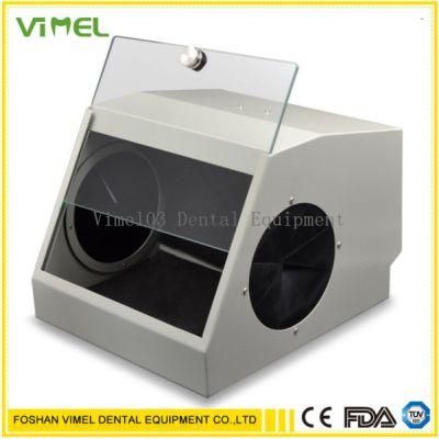 Dental Grinding Polishing Box Lapping Protector Sandblasting Dust-Proof Case with Light