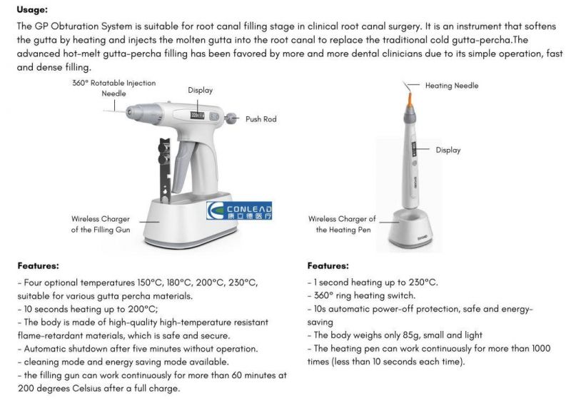 Ultimate Gutta-Percha Obturation System for Root Canal Procedures, Includes Heat & Packing Pen and Hot Melting & Filing Gun