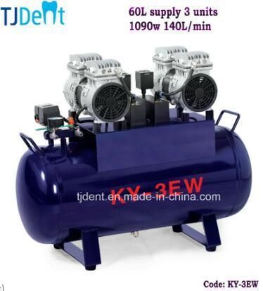 60L Dental Air Compressor Air Pump Supply for 3 Dnetal Chairs
