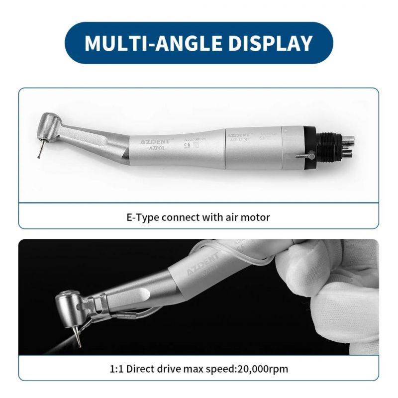 1: 1 Dental Low Speed Handpiece Kit with Contra Angle/Straight Handpiece 2/4 Holes Air Motor