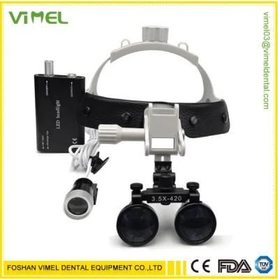 Dental Surgical LED Headlamp Head-Mounted 3.5X Magnifier Loupe