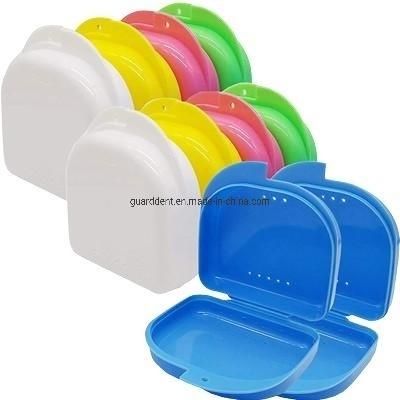 Portable Plastic False Teeth Cleaning Orthodontic Retainer Container Mouthguard Dental Case Denture Storage Box