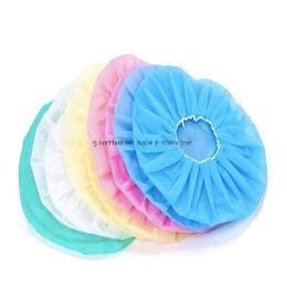 Disposable Non Woven Strip Clip Cap Bouffant Head Cover Hair Net Round Mob Cap