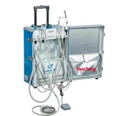 Hochey Medical Hot Sale Dental Equipment Portable Dental Unit with Air Compressor Curing Light