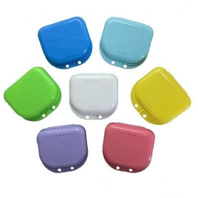 Plastic Colorful Night Mouth Guard Dental Retainer Aligner Chewies Braces Storage Box