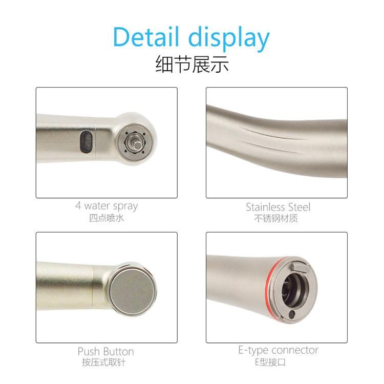 Dental Equipment Medical Instrument 1: 5 Increasing Contra Angle Push Button Fiber Optic Low Speed Handpiece