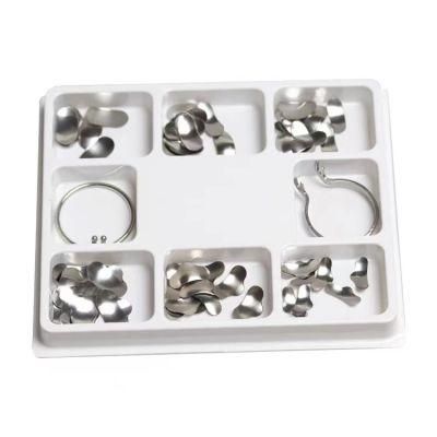 100PCS/Set Dental Matrix Sectional Contoured Metal Matrices Bands Rings Springclip No. 1.398 Teeth Replacement Dentsit Lab Tools