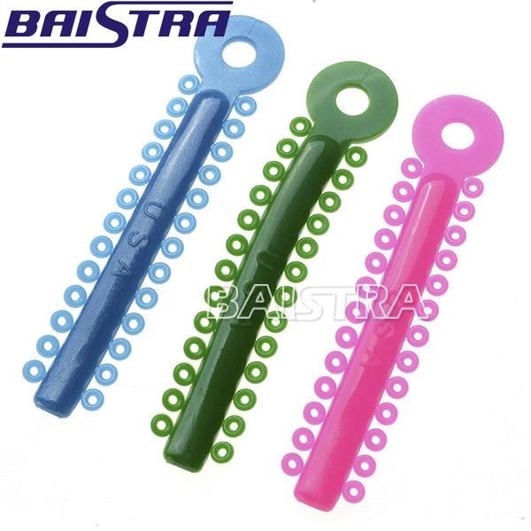 Dental Material Mixed Color Strip Shaped Orthodontic Elastic Ligature Tie