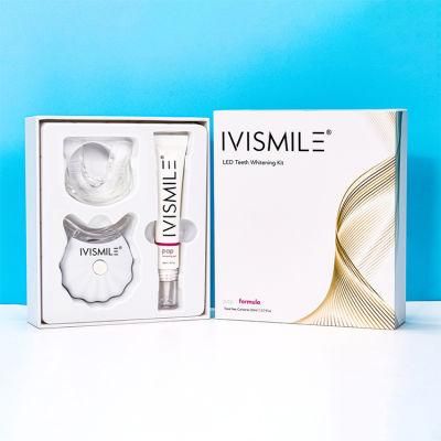 Ivismile Teeth Whitening Gel with 5X LED Accelerator Light and Tray Teeth Whitener Teeth Whitening Kit