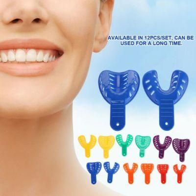 High Quality 12 PCS Color Plastic Dental Impression Tray Adult Children Available Dental Products