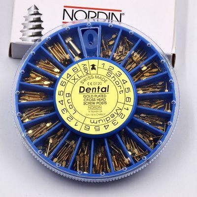 CE FDA Dental Golden Plated Screw Post with Drills