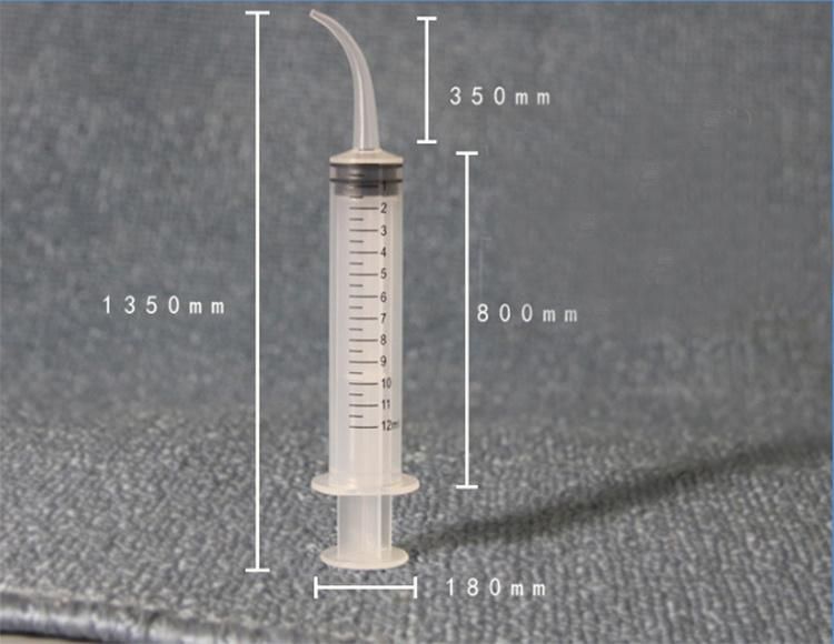Dental Irrigation Curved Syringe 12ml Medical Grade Plastic