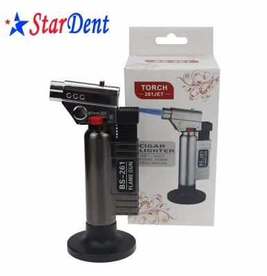 Good Quality Stainless Steel Body Flame Gun Torch 261 Jet Cigar Lighter Dental Instrument