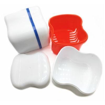 European Style White Denture Box with Strainer Denture Storage Box