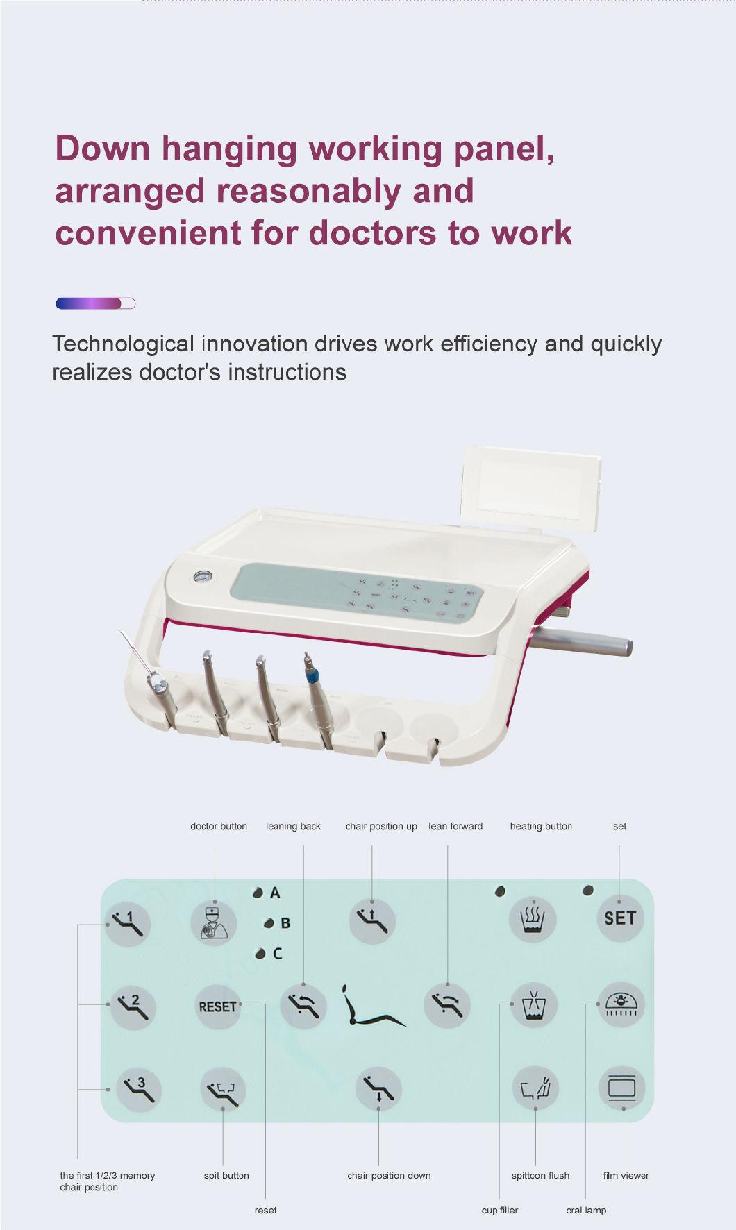 Colorful Dental Chair with Down Handing Tray