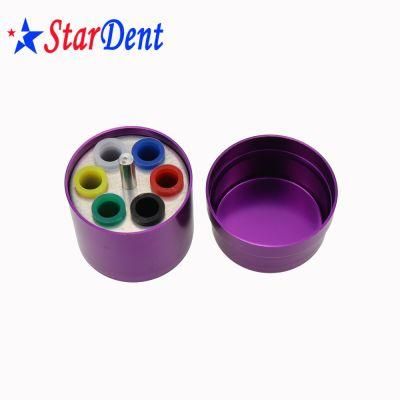 Colorful 6&#160; Holes Dental Round Disinfection Box Gutta Percha Points Autoclavable Box