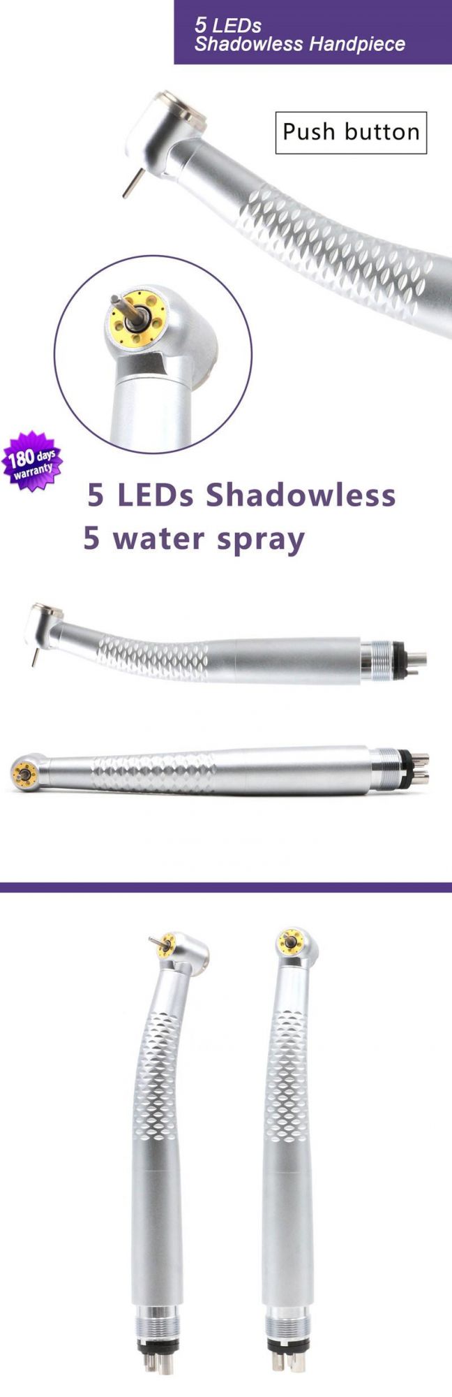 Shadowless 5 LED Lamps Dental High Speed Handpiece