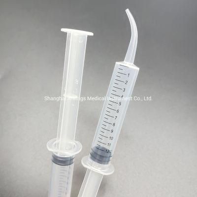 Dental Disposable Irrigation Syringe with Curved Tip