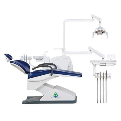Factory Price Dark Blue Dental Unit Chair with LED Panoramic X-ray Viewer