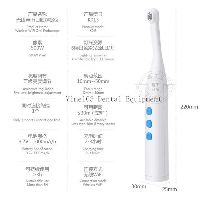 Wireless WiFi Oral Dental Intraoral Camera 6 LEDs 500mega Pixels