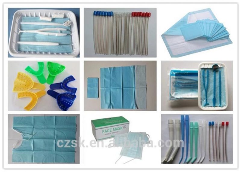 Disposable Paper Plastic Dental Bib with Tie