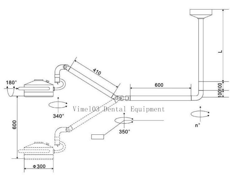 72W Super Brightness Ceiling LED Surgical Exam Light Shadowless Lamp