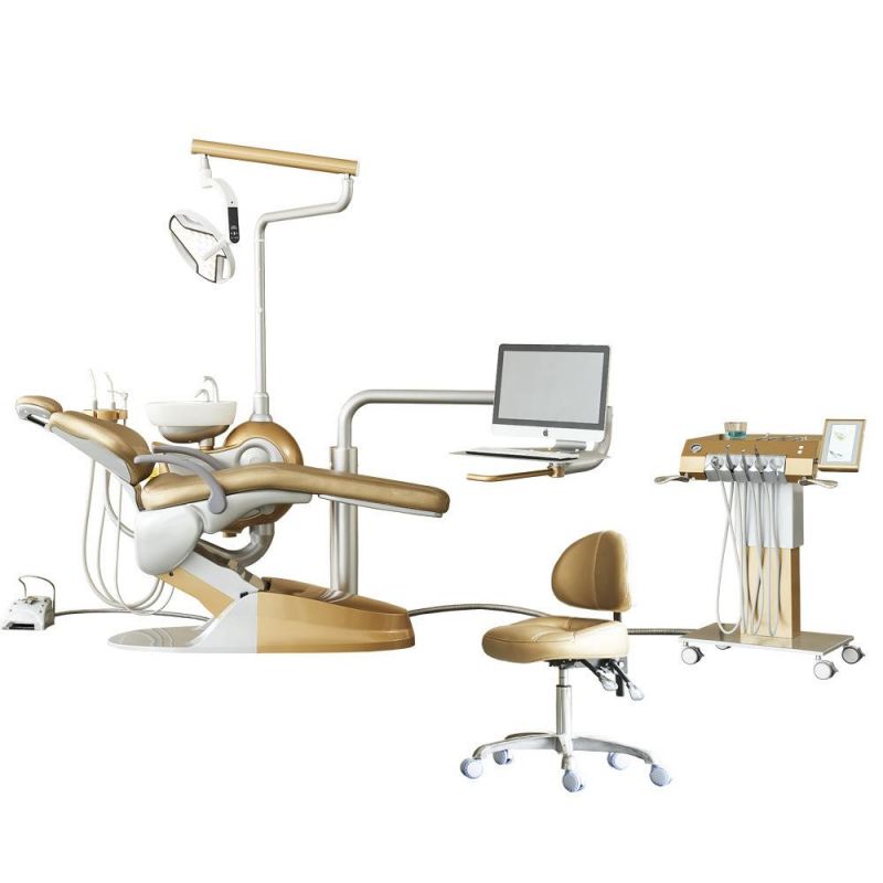 Luxury Gold Design Multifunctional Implant System Dental Unit Chair