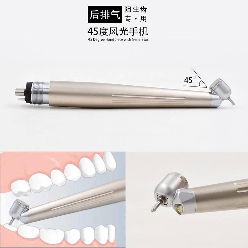 E-Generator Integrated LED High Speed Dental Turbine 45degree Hadnpiece