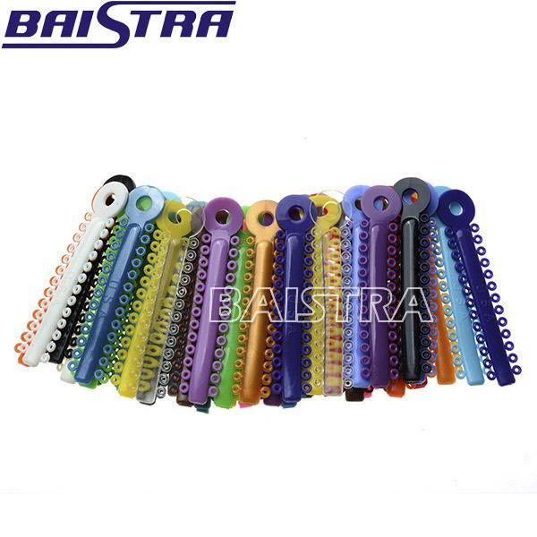 Dental Material Mixed Color Strip Shaped Orthodontic Elastic Ligature Tie