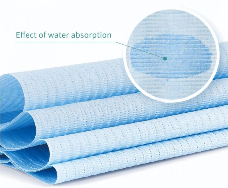 Waterproof Disposable Tissue Coated PE Film Dental Bibs