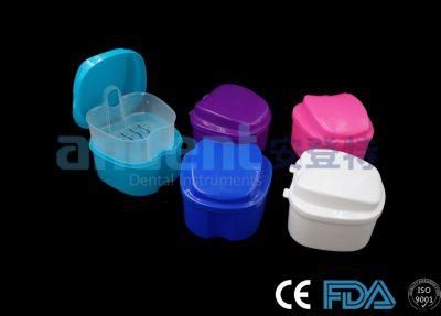 Premium Quality Draining Basket Denture Cleaning Box Dental Bath Box Plastic Denture Box