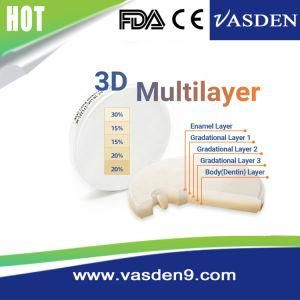 Denture Materials with Ce Certification Sht Multilayer Zirconia Blocks for 98mm