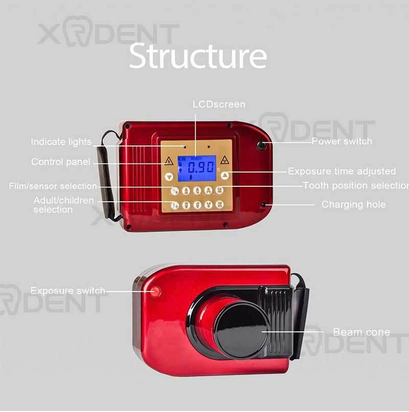 China Red HD Digital Portable X-ray Machine Xrdent Factory Supply