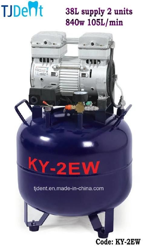 CE Oil Free 38L Supply Two Unit Dental Air Compressor