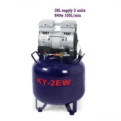 CE Oil Free 38L Supply Two Unit Dental Air Compressor