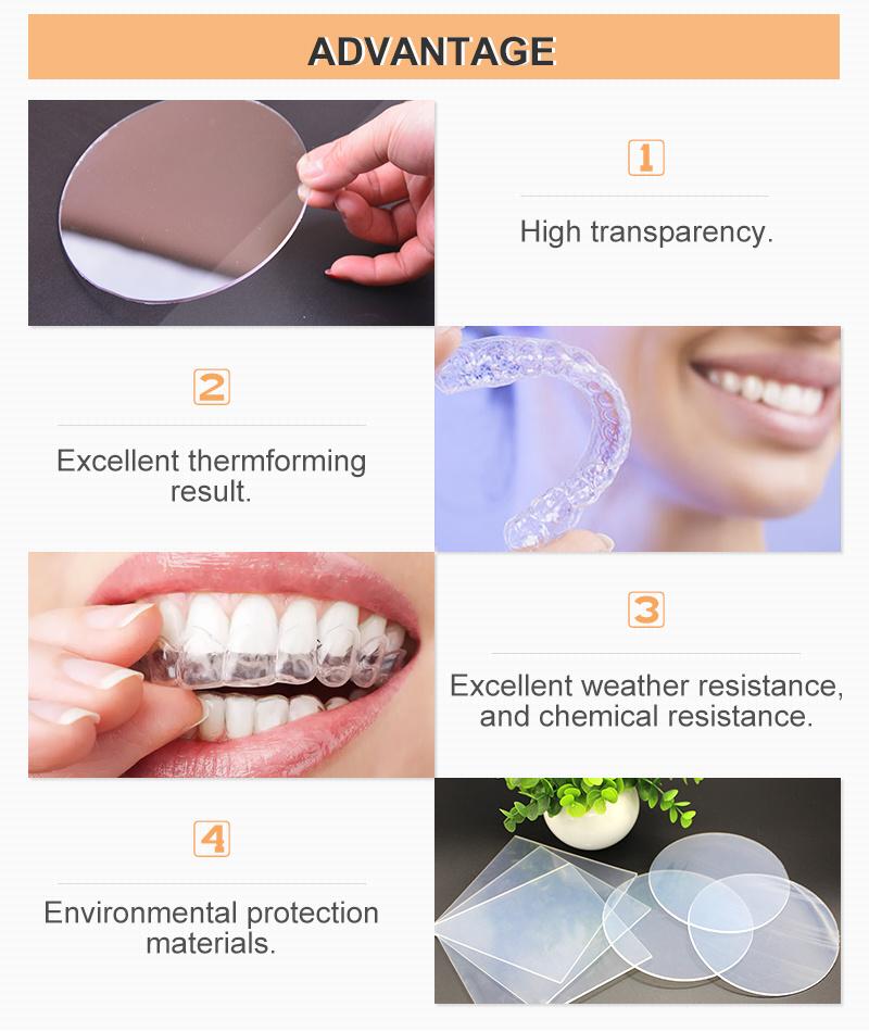 Orthodontic Aligner Material Plastic Dental Retainer Sheet Vacuum Forming Sheet