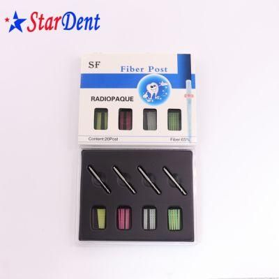 Dental Materials Spiral / Straight Colorful Glass Fiber Post with 20PCS and 4 Drills