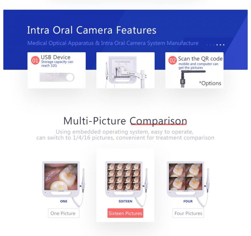 Da-100 Dental Equipment: Intraoral Camera and 17-Inch Monitor