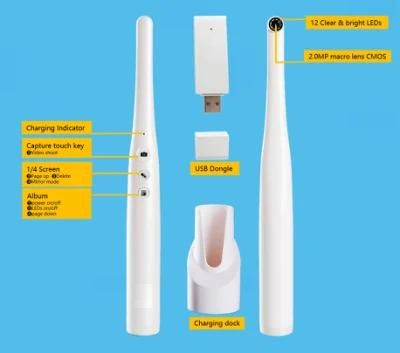 2500mAh High Capacity Battery Wireless USB Intraoral Camera Free Software From Manufacturer