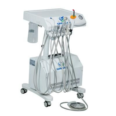 650W Mobile Cart Portable Dental Unit with Silent Air Compressor