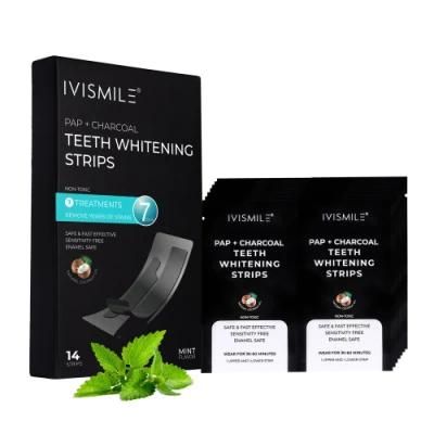 Activated Charcoal 14 Pouches 28PCS Mint Flavor at Home Use Tooth Whitening Strips