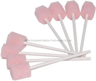 Pink Oral Sponge Care Stick/Swabs Flavored Polyurethane Foam Sponge Oral Stick