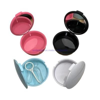 Plastic Round Dental Invisible Braces Denture Box with Mirror