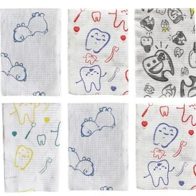 for USA Market Premium Disposable 2-Ply W/Poly Patient Bibs 13&quot;X18&quot; Customized Printing Dental Paper Bib