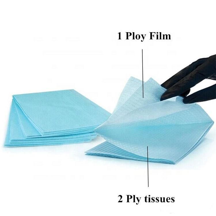 Dental Consumables Dental Bibs 2ply Paper 1ply Poly Disposable Medical Dental Bibs for Clinic