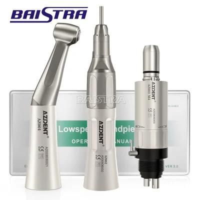 Azdent New Supply Dental Low Speed Handpiece Kit Dental Contra Angle Air Motor