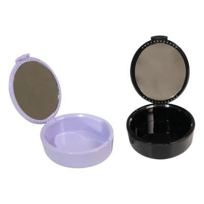 Oval Shape Portable Dental Retainer Case with Mirror