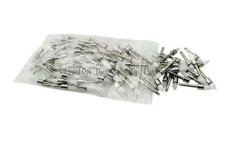 Dental White Nylon 2.35mm Tapered & Latch Flat Polishing Prophy Brushes