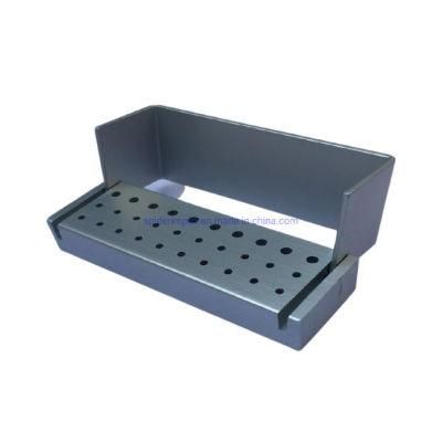 Dental Aluminum Alloy Burs Holder Burs Stand Box with Various Dimension